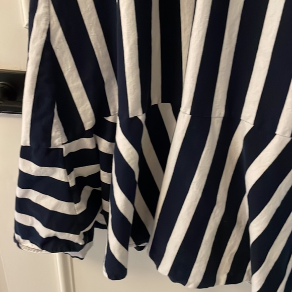 Chaps navy blue & white striped cotton dress with stretch - Picture 3 of 6